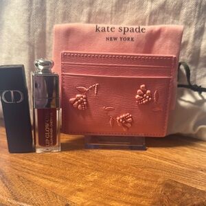 Kate card case w/ 2 Dior Lippys and cup